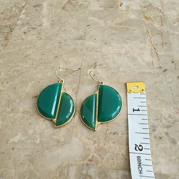 Stony Jade-Colored Drop Earrings - Picture 3 of 6